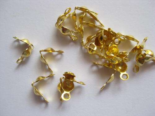 Calottes, gold tone, 2 loop, 20pc
