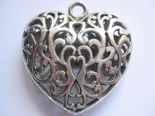 ~SALE~Heart pendant, antique silver, 50x50mm, 1pc