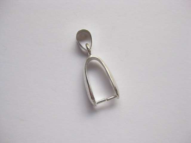 Pinch bail, antique silver, 20mm, 1pc
