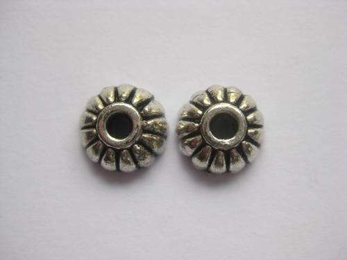 Bead caps, antique silver, 9mm, 2pcs