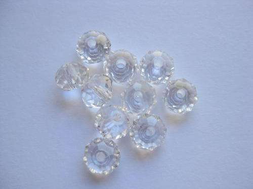 Facetted roundell, crystal, 6mm, 10pcs