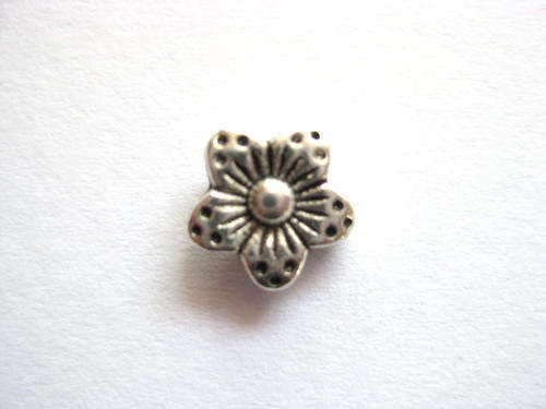Spacer, flower, antique silver, 8mm, 5pcs