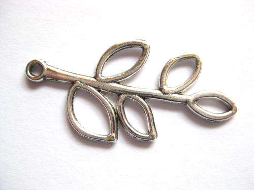 Connector, branch, antique silver,38x20mm, 1pc