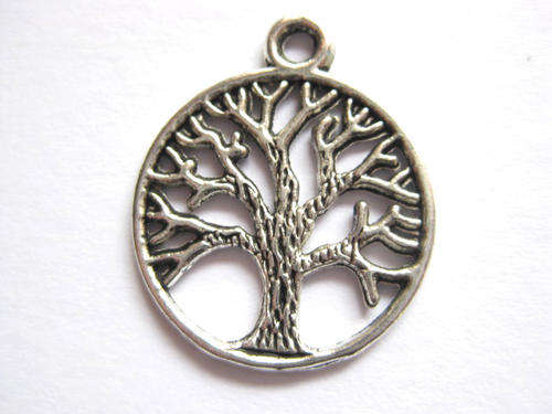 Charm, "tree of life", antique silver, 20mm,1pc
