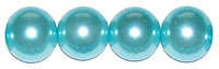 Glass pearl beads 4mm, aqua +/-50 pcs