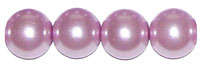 Glass pearl beads 4mm, light amethyst, +/-50 pcs