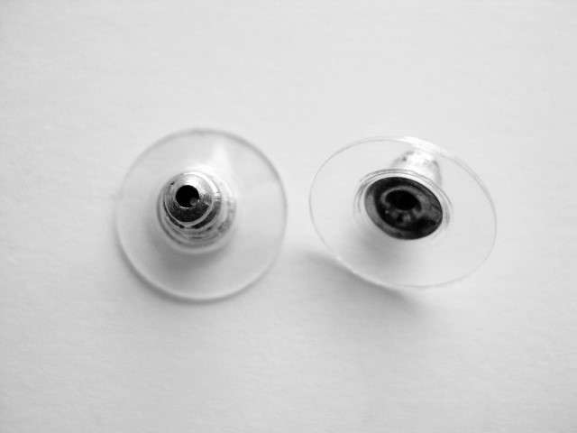 Earring back/clutch with stabiliser, antique silver, 10pcs