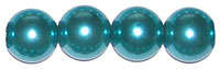 Glass pearl beads 8mm, teal, +/-25 pcs