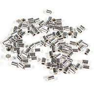 Crimp tubes, silver tone, 2mm, +/-500pcs