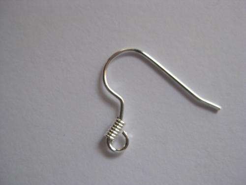 Earring wire, silver tone, NICKEL-FREE 10pcs