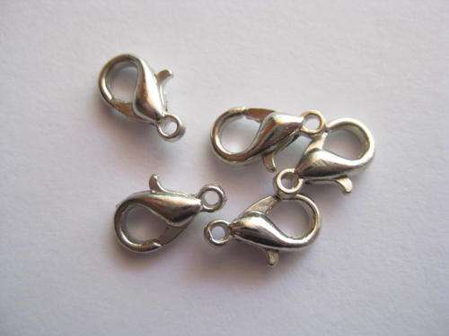 Lobster clasp, antique silver, 10mm, 5pc