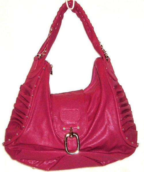 " R1 AUCTION " - Handbag - GORGEOUS TOTE STYLE WITH INTERESTING DETAILING - " Dark Pink Colour "