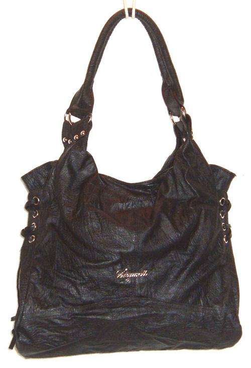 Handbag - UNUSUAL LACE UP DETAILING ON SIDES ! - Black