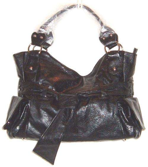 " R1 AUCTION " ! - Handbag  - INTERESTING TIE DETAILING - Black