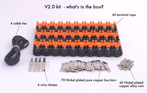Vruzend V2 DIY Solderless 18650 Battery Holder No Spot Welding. Colour Coded Kit