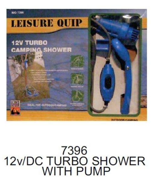 LEISURE QUIP 12V TURBO CAMPING SHOWER WITH PUMP