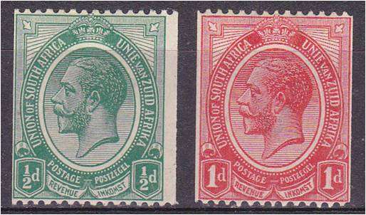 Union  1/2d  &  1d  King's Head Coils  MM  SACC 17/18