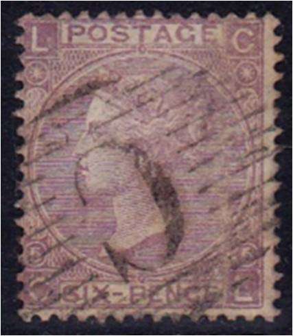 GB QV 6d Mauve Plate 5 SG 109 - Gibraltar cancel