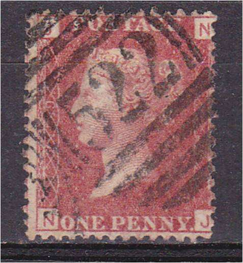 GB QV  1d red scarce plate  219  good used