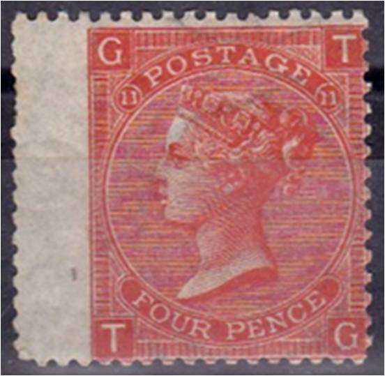 GB QV 4d vermillion SG 94 Plate 11 MM