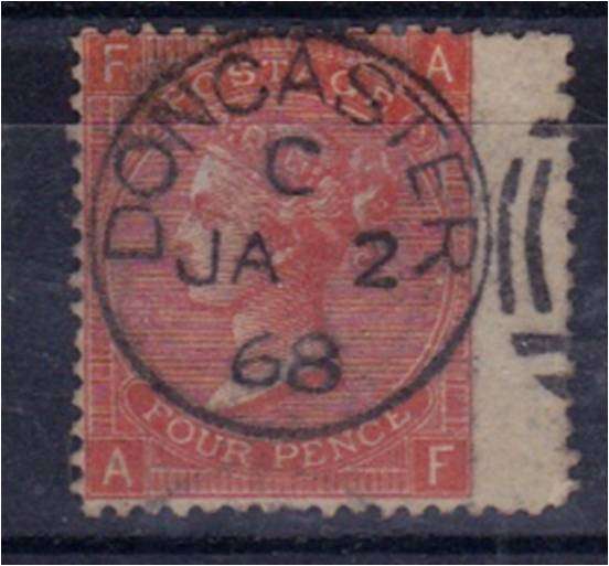 GB QV 4d Vermillion SG 94 Plate 9 fine used