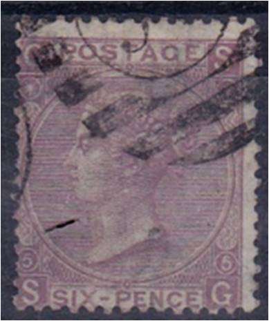 GB QV 6d Lilac SG 97 Plate 5 fine used