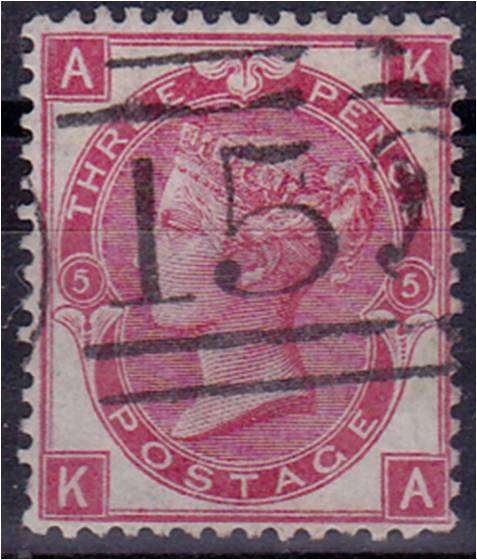 GB QV 3d rose SG 103 Plate 5 fine used