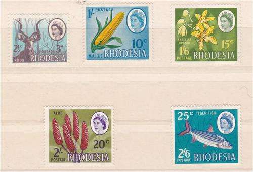 Rhodesia  QE II Dual currency set  pristine  MNH  SACC 166-170