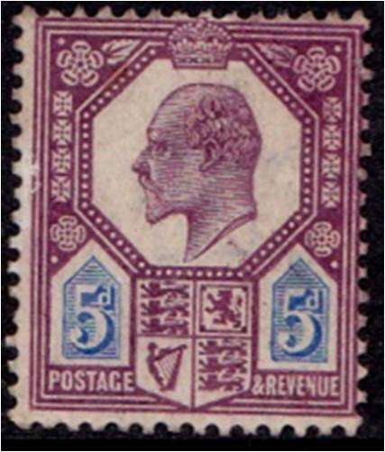 GB KE VII 5d defn SG 242a MNH