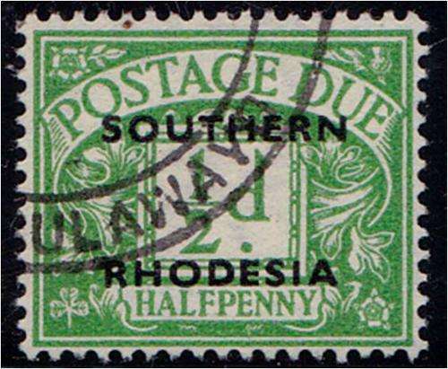 S Rhodesia  1/2d  Postage Due  SACC 1  very fine used