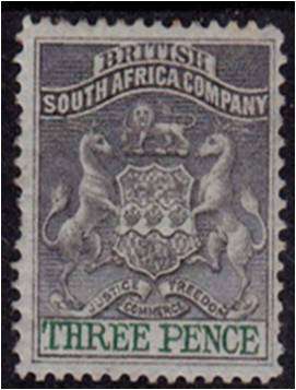 BSAC 3d Arms defn  SACC 21  MNH  (1 short perf)