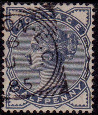 GB QV 1/2d slate blue defn SG 187 very fine used