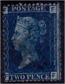 GB QV 2d blue SG 47 plate 15 fine used