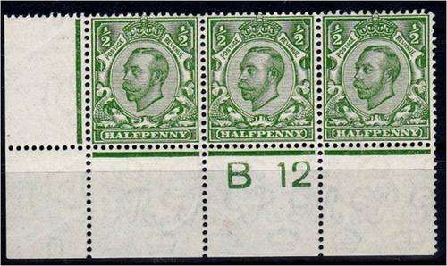 GB KG V 1/2d Downey Head SG 346 control MNH (centre stamp MM)