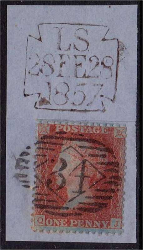 GB QV 1d red SG 29 on piece - lovely cancel - fine used