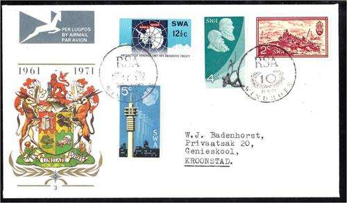 SWA  1st day cover  No. 3  fine used