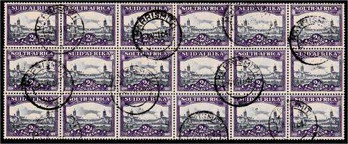 Union  2d  SACC  106b Bl x 9 pairs Fine used  - slight creasing on 3 stamps