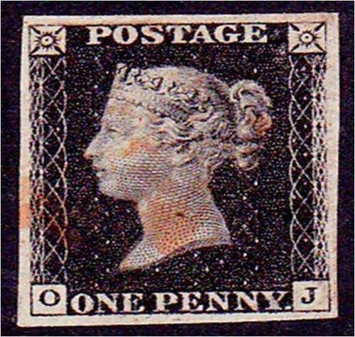 GB QV 1d Black SG 2 Plated 6 fine used