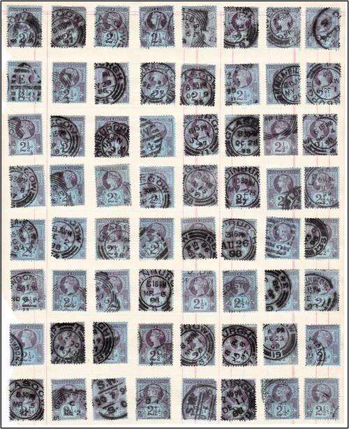 GB QV Bulk clearance - sheet of 64 x 2 1/2d Jubilee SG 201 good to fine used