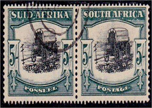 Union  5/-  SACC 121  very fine used pair