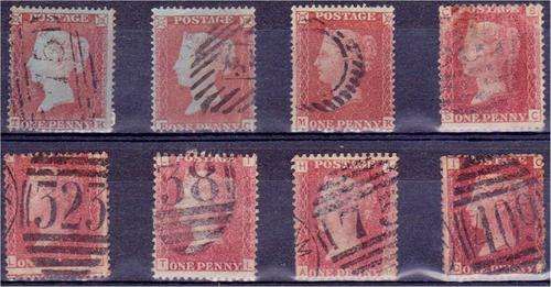 GB QV group of 8 mixed 1d reds - unsorted fine used
