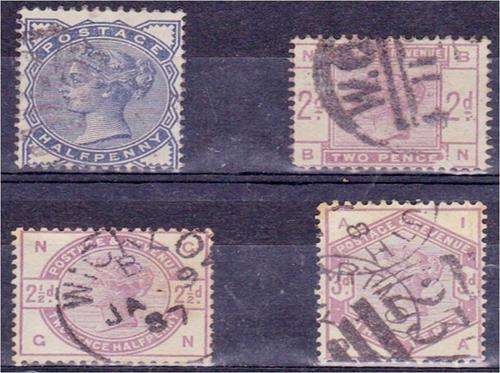 GB QV 4 used definitives SG 187, 189-191