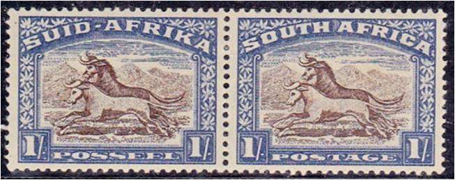 Union  1/-  Hyph Pict  SACC 61  MM pair