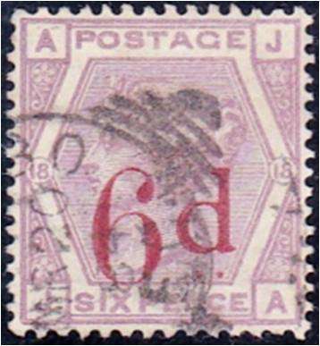 GB QV 6d grey O/Prt SG 162 Average used