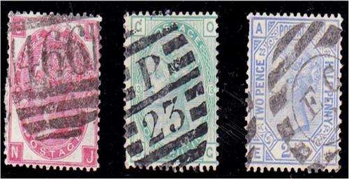 GB QV 3 average used Surface printed SG 103, 163 & 157