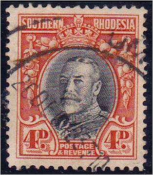 S Rhodesia  4d Field Marshall  SG 19b (perf 14)  very fine used