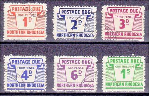 N Rhodesia  postage due set  SG  D 5 - D10 very fine used