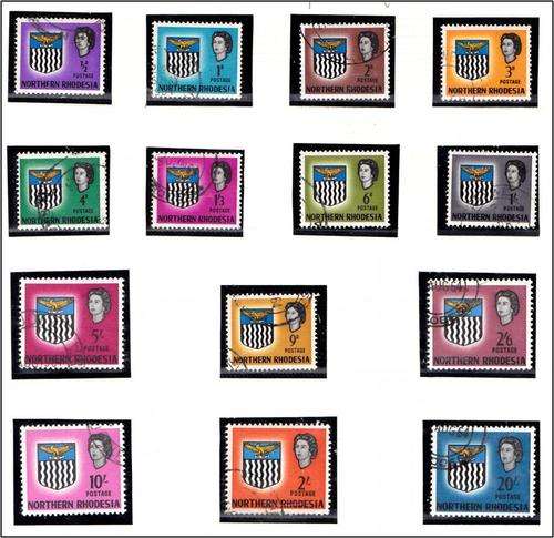 N Rhodesia QE II full defn set  SG 75-88  very fine used