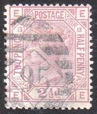GB QV 2 1/2d Rosy-mauve SG 141 plate 13 goos used