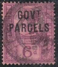 GB QV 6d Jubilee O/Prtd "GOVT PARCELS" SG O66 good used